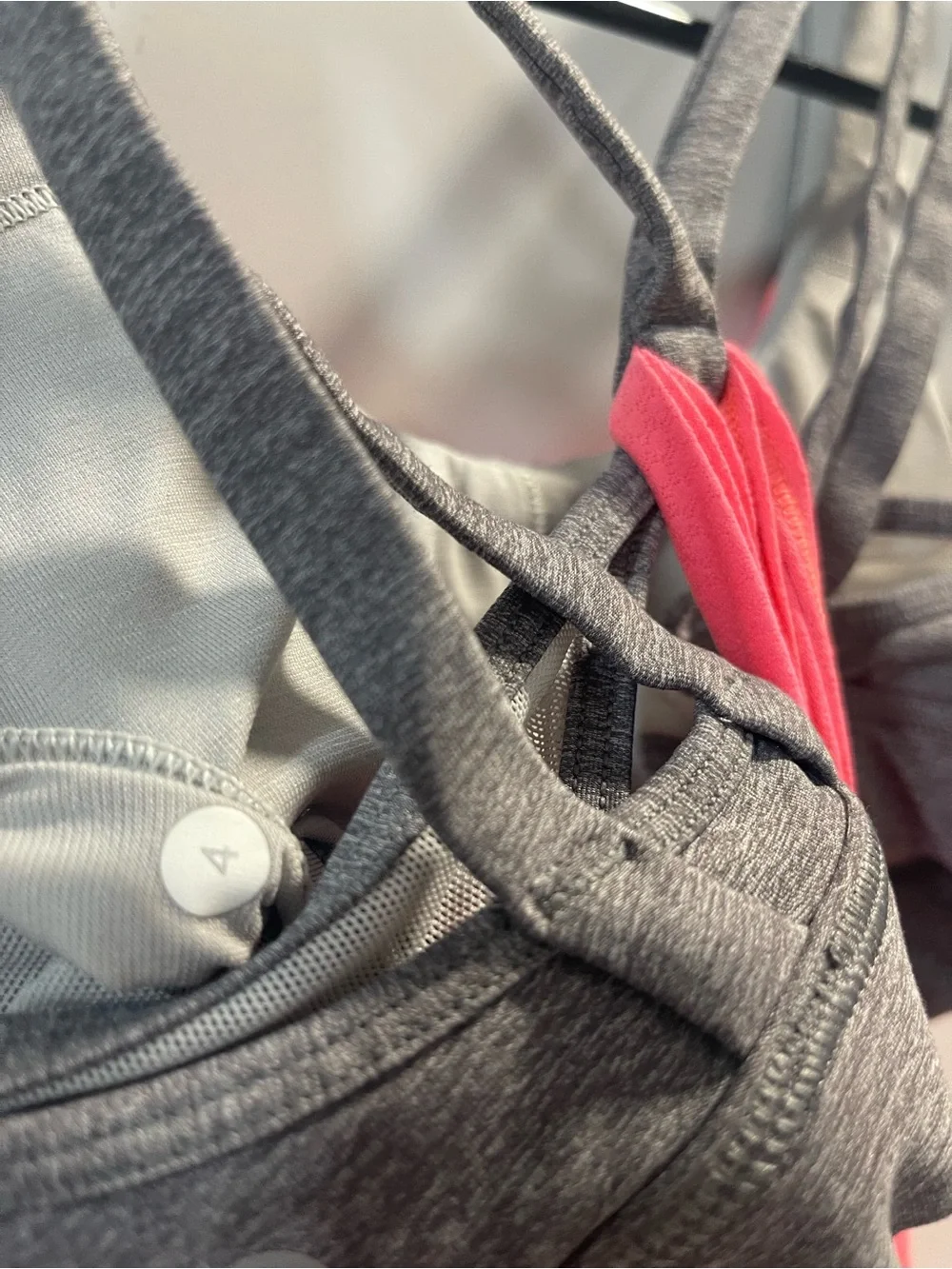 lululemon athletica Pink Front with Gray Strappy Workout Tank